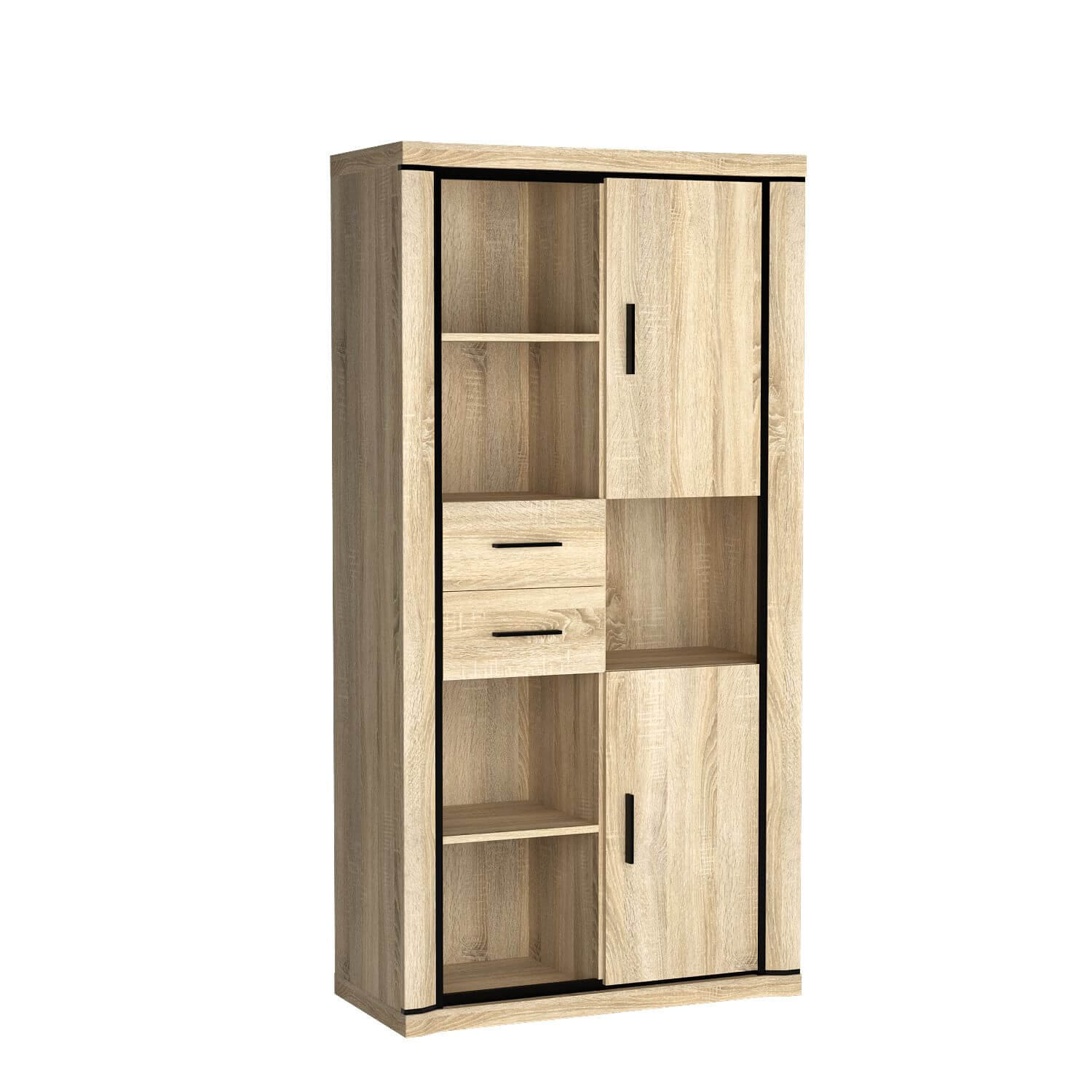 Regaly-1 Biały regał FRIBO Meble Wójcik 50 x 200 x 40 cm biały Alpejski 3 szuflady
