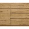Komoda SHETLAND dąb Meble Wójcik 136 x 40 x 87 mat 5 szuflad drzwiczki