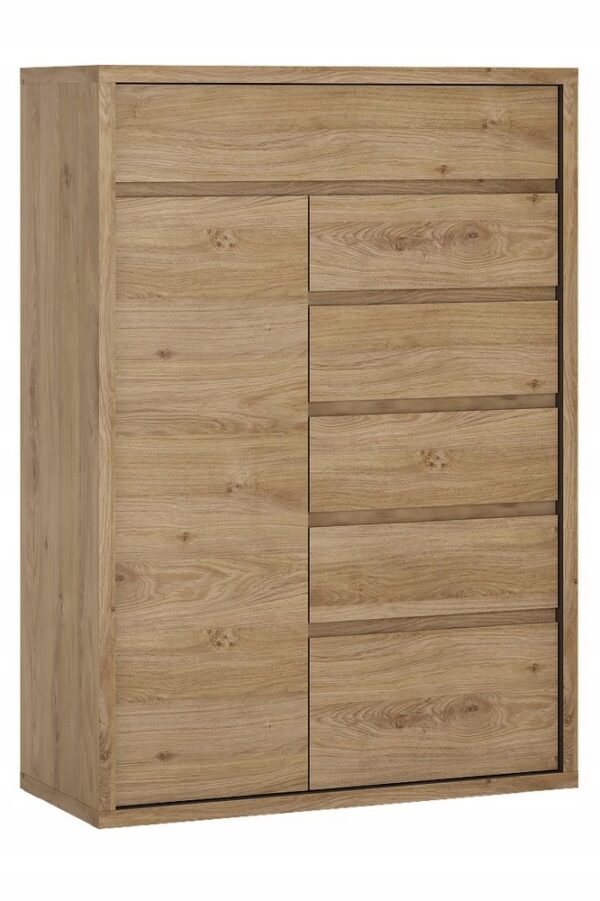 Komoda Shetland meble Wójcik wysoka Komoda dąb SHETLAND wysoka typ 32 - Meble Wójcik 86 x 123 x 40 szuflady