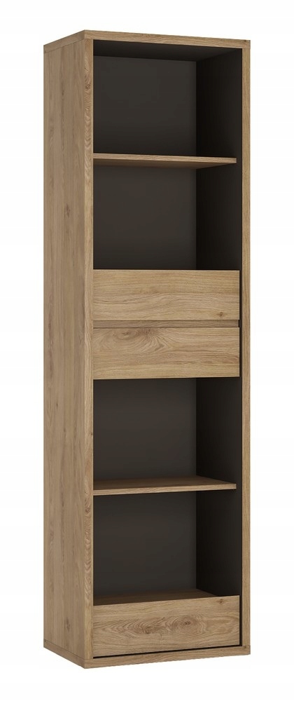 Regał SHETLAND Meble Wójcik dąb + szary grafit 56 x 197 x 40 3 szuflady