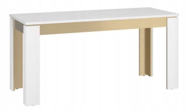 Stół LAZIO biały połysk Meble Wójcik lunahome Stół Glamour LAZIO rozkładany 160 - 200 x 90 cm Meble Wójcik biały połysk